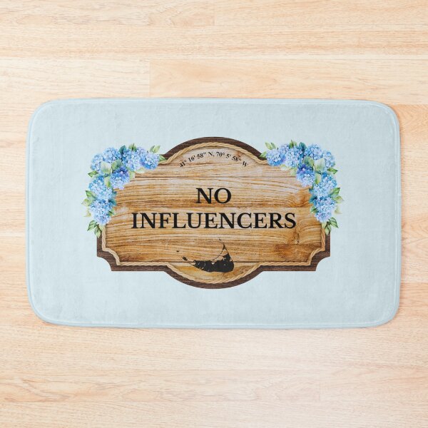 Item preview, Nantucket Island No Influencers Hydrangea Sign designed and sold by Coastal Joy.