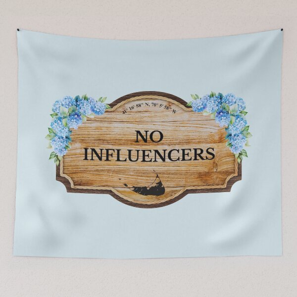 Item preview, Nantucket Island No Influencers Hydrangea Sign designed and sold by Coastal Joy.