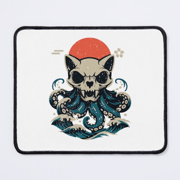 Item preview, Minimal Cat Skull Kraken and Japanese Red Sun designed and sold by crouchingpixel.
