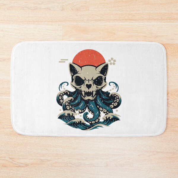 Item preview, Minimal Cat Skull Kraken and Japanese Red Sun designed and sold by crouchingpixel.