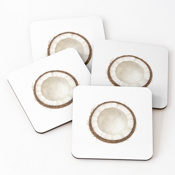 Item preview, Vintage Watercolor Coconut Half | Botanical Tropical Fruit Illustration designed and sold by Ethereal-Rain.