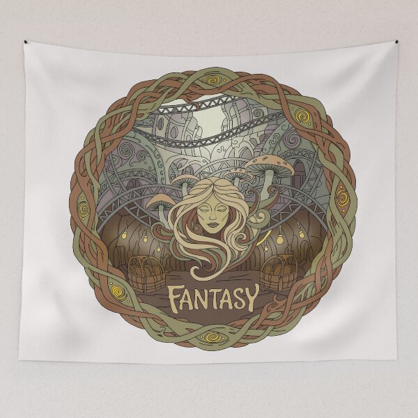 Item preview, Fantasy Themed Area Logo Illustration - Phantasialand Winja's Land (Theme Park Fan Art Design) designed and sold by FoolishDreamers.
