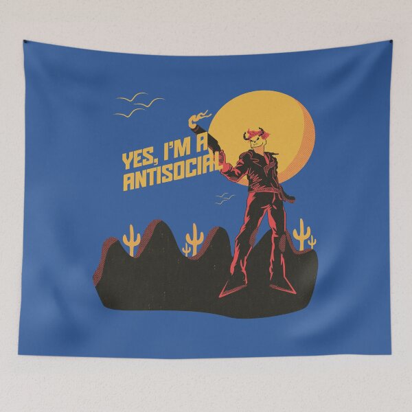 Item preview, I'm Antisocial Introvert Humor Illustration designed and sold by beboplab.