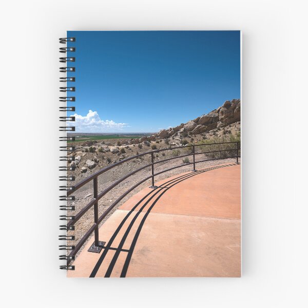 Item preview, Ultrawide shot of curving rails and walkway at Quarry exhibit at Dinosaur National Monument designed and sold by lisavonbiela.