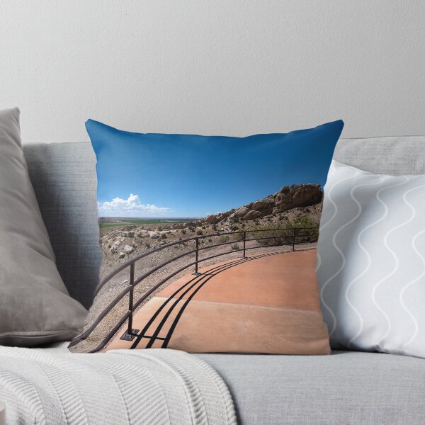 Item preview, Ultrawide shot of curving rails and walkway at Quarry exhibit at Dinosaur National Monument designed and sold by lisavonbiela.
