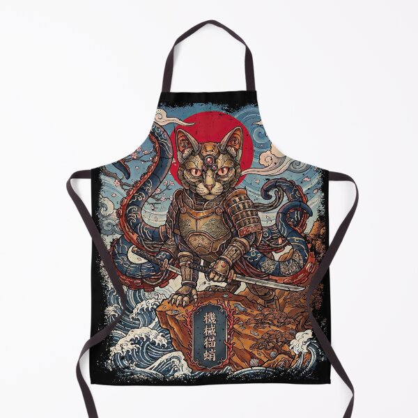 Item preview, Mechanical Samurai Cat Kraken in Japanese Waves designed and sold by crouchingpixel.