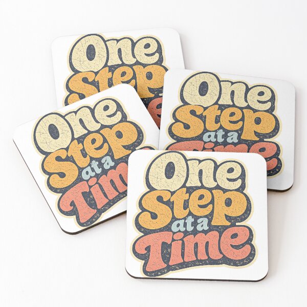 Item preview, One Step at a Time Retro Motivational Quote Distressed Graphic Tee designed and sold by TM DESIGNS AND MORE.