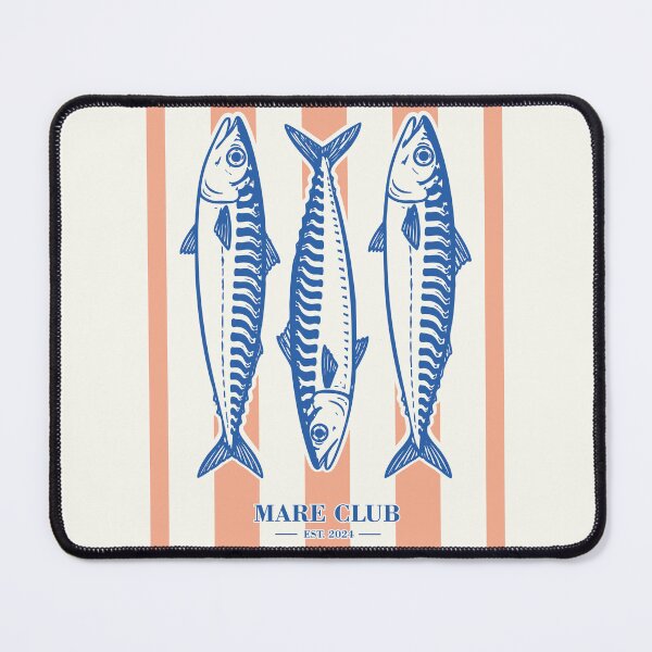 Item preview, Mare Club Vintage Mackerel Fishing Retro Coastal Seafood Graphic designed and sold by CamaleonDesigns.