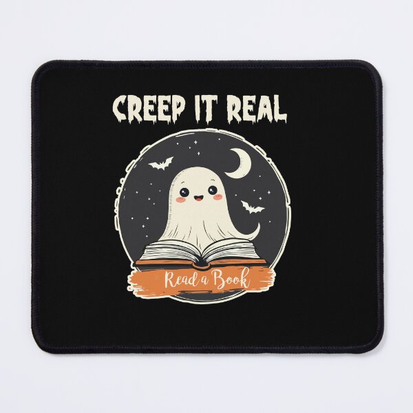 Item preview, Creep It Real Read A Book Cute Halloween Ghost Bookworm Graphic Design designed and sold by PixelDockStudio.