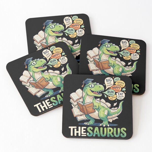Item preview, Thesaurus Cute Dinosaur Pun Funny Book Lover Gift designed and sold by khaled-bahaa.