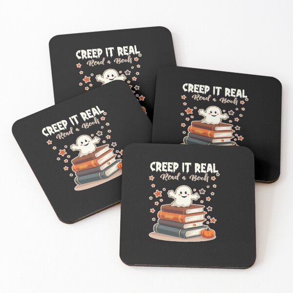 Item preview, Creep It Real Read A Book Cute Halloween Ghost Bookworm Graphic Design designed and sold by PixelDockStudio.