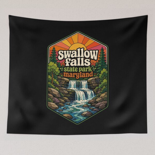 Item preview, Swallow Falls State Park Stained Glass Travel designed and sold by TomFrontierArt.