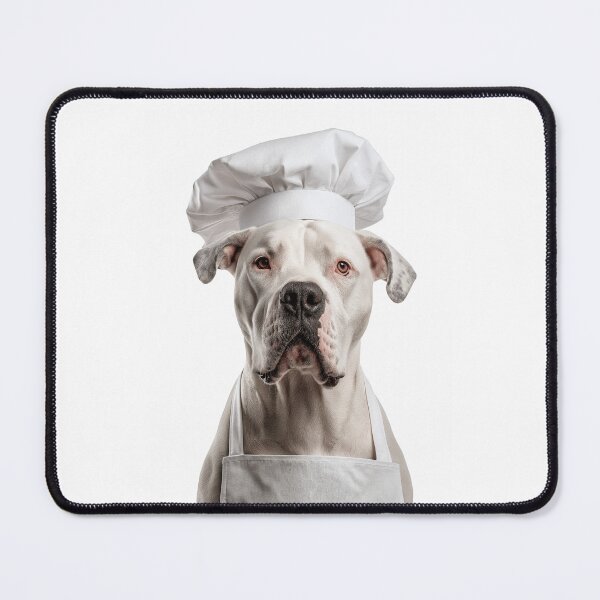 Item preview, Dogo Argentino Chef Dog Funny Cooking Apron Hat Cute Pet Portrait designed and sold by LazyOwlStore.