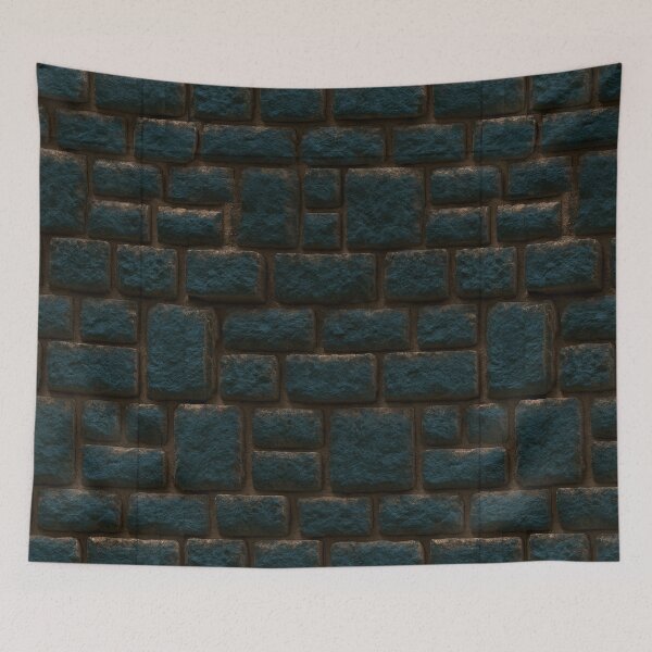 Item preview, Midnight Teal Dark Stone Block Wall designed and sold by Piotrek0001.