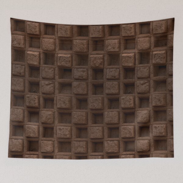 Item preview, Deep Brown Grid Stone Relief Texture designed and sold by Piotrek0001.