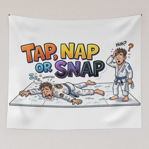 Item preview, Tap Nap or Snap Funny BJJ Cartoon designed and sold by Martial-Art-23.