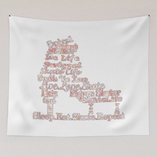 Item preview, Figure Skate- Skate Terms in Coral and White  Fluid Paint Pour Design- Great for Figure Skating Gifts designed and sold by Purposely Designed.