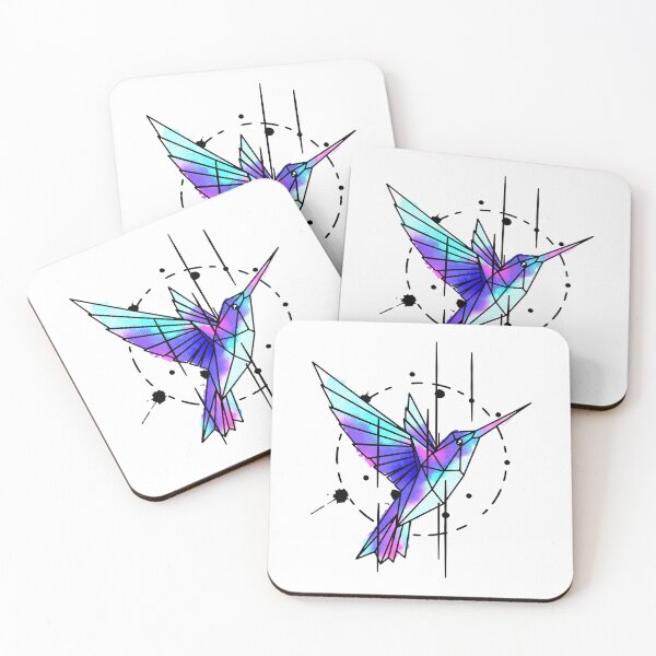 Item preview, Geometric Watercolor Origami Hummingbird designed and sold by Kumabushi.