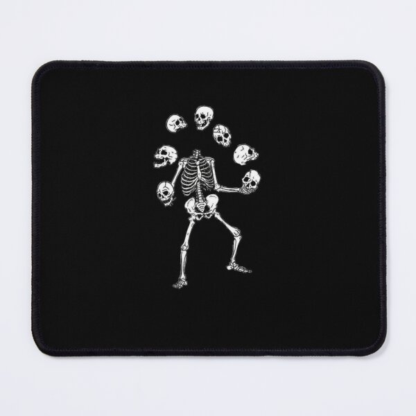 Item preview, Juggling Skeleton with Multiple Skulls - Gothic Black and White Line Art Graphic designed and sold by GrimNest.
