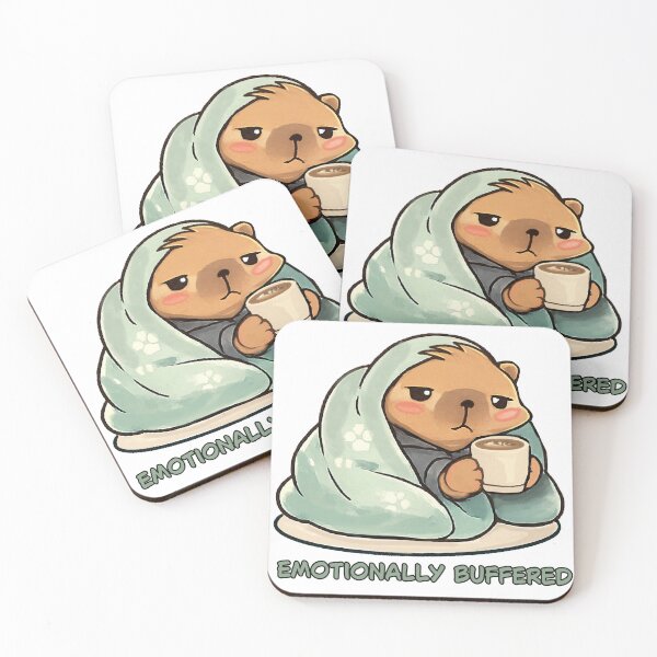 Item preview, Emotionally Buffered Cute Capybara Coffee designed and sold by MariaTsy.