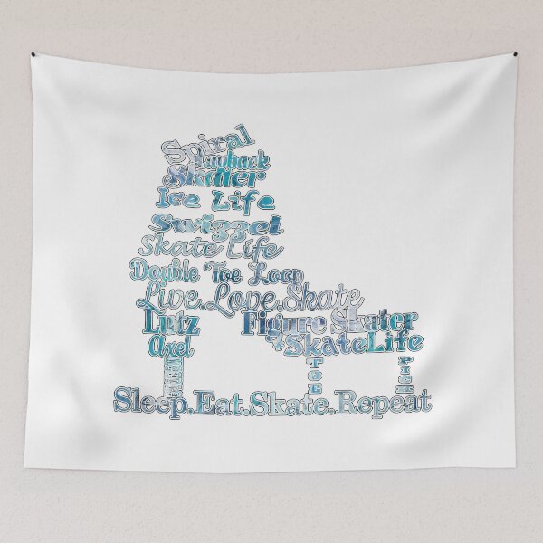 Item preview, Figure Skate- Skate Terms in Blues Fluid Paint Pour Design- Makes a Great Gift For Figure Skaters designed and sold by Purposely Designed.