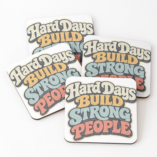 Item preview, Hard Days Build Strong People Retro Motivational Graphic Tee designed and sold by TM DESIGNS AND MORE.