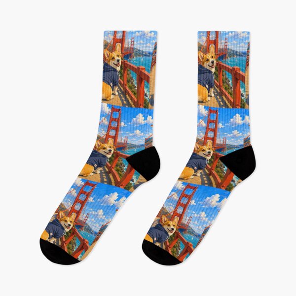 Item preview, Corgi on the Golden Gate Bridge. designed and sold by Nomad-Paws.
