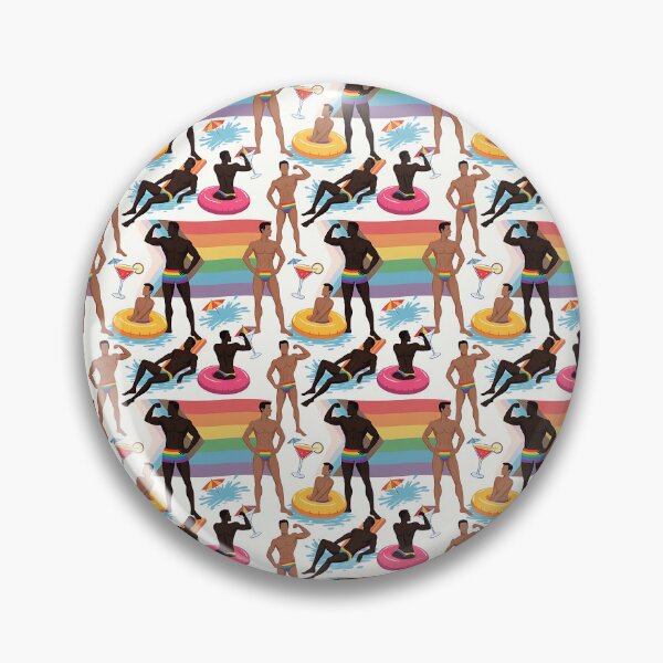 Item preview, Pride Beach Pool Party Muscular Men Seamless Pattern designed and sold by ZhivanCrimson.