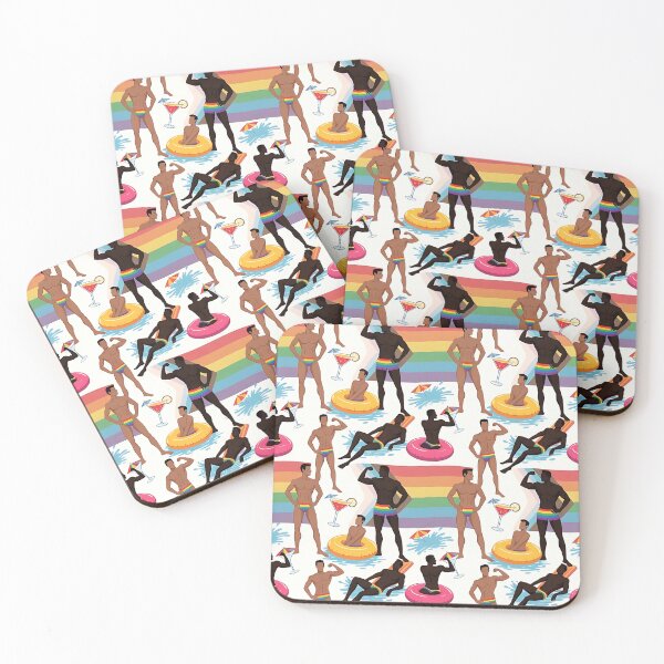Item preview, Pride Beach Pool Party Muscular Men Seamless Pattern designed and sold by ZhivanCrimson.