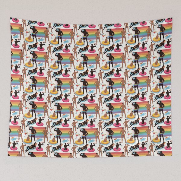 Item preview, Pride Beach Pool Party Muscular Men Seamless Pattern designed and sold by ZhivanCrimson.