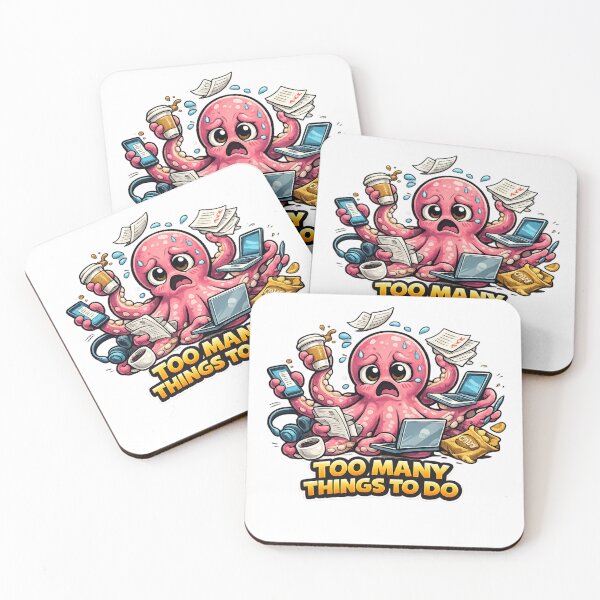 Item preview, Cute Octopus Too Many Things To Do Sticker designed and sold by Herodestroyer.