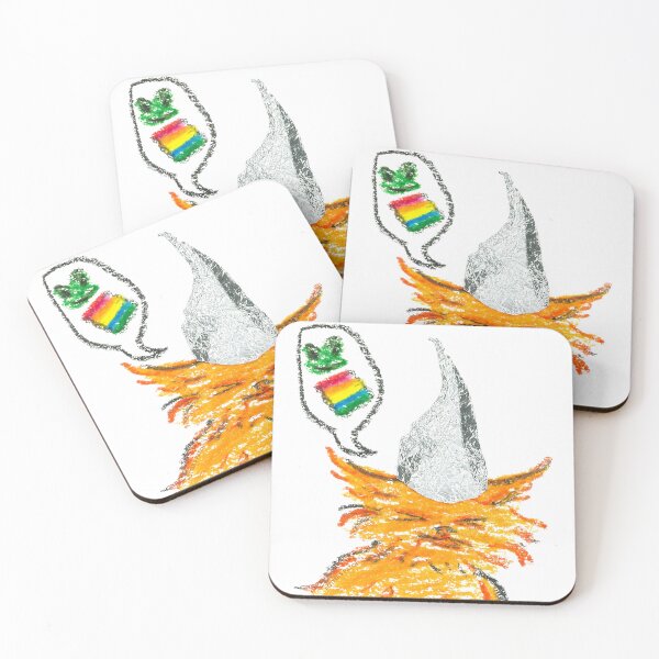 Item preview, Grumpy orange cat speech bubble frogs pride flag conspiracy foil hat designed and sold by potterspatch.