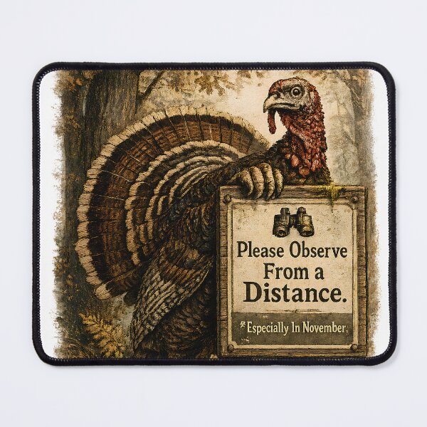 Item preview, Please Observe From a Distance Especially In November - Funny Thanksgiving Turkey Birdwatching designed and sold by Neurospicy Trolls.