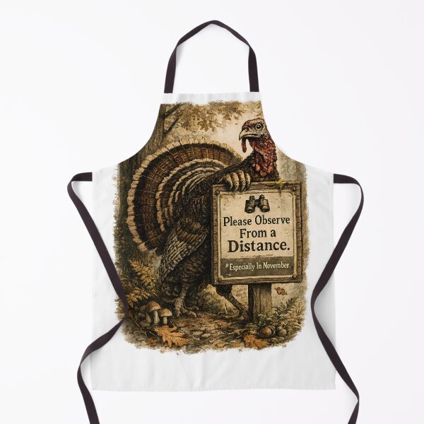 Item preview, Please Observe From a Distance Especially In November - Funny Thanksgiving Turkey Birdwatching designed and sold by Neurospicy Trolls.