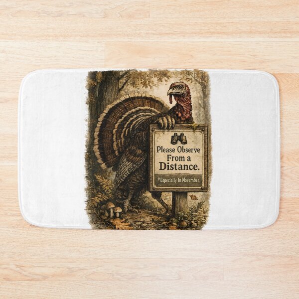 Item preview, Please Observe From a Distance Especially In November - Funny Thanksgiving Turkey Birdwatching designed and sold by Neurospicy Trolls.