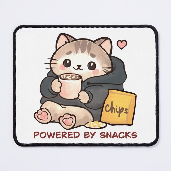 Item preview, Powered By Snacks Cute Cat Coffee designed and sold by MariaTsy.