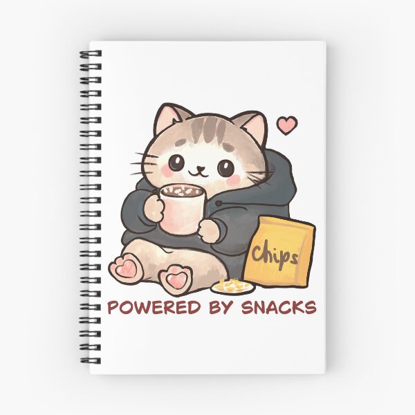 Aperçu de l'œuvre Alimenté par Snacks Cute Cat Coffee créée et vendue par MariaTsy.
