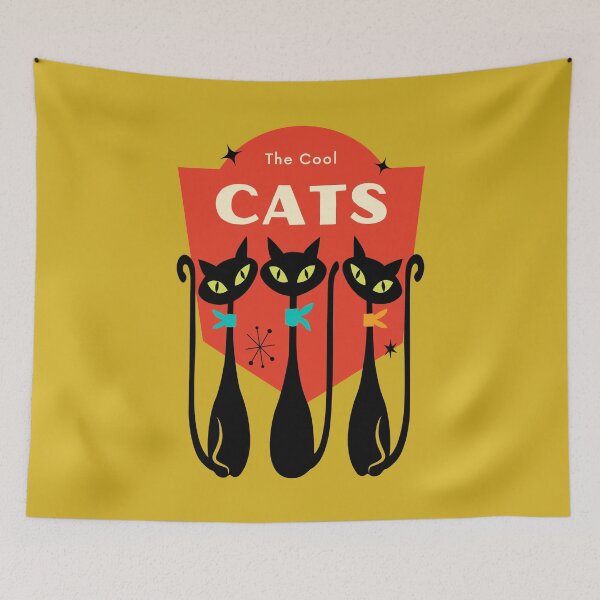 Item preview, Mid Century Modern Atomic Cats Retro Design designed and sold by Volt Junkies.