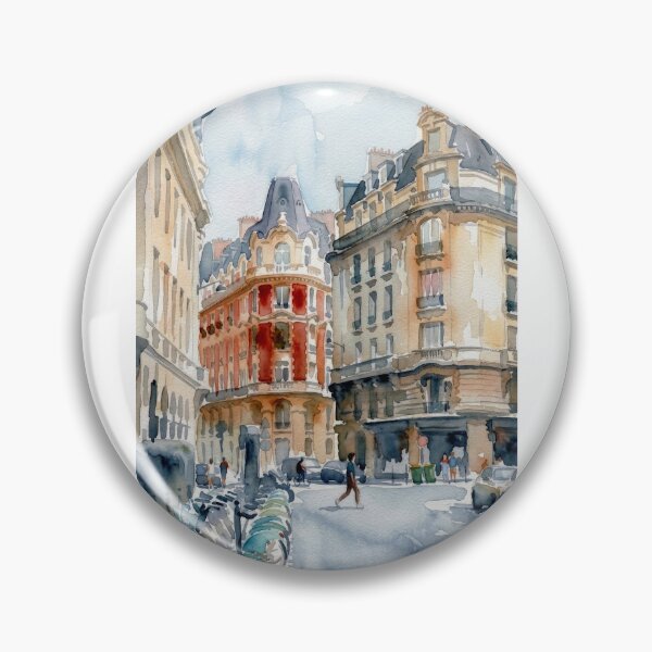 Item preview, Paris Watercolor Haussmann Street Scene designed and sold by caracatita75.