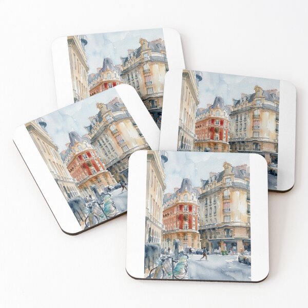 Item preview, Paris Watercolor Haussmann Street Scene designed and sold by caracatita75.