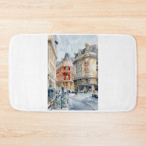 Item preview, Paris Watercolor Haussmann Street Scene designed and sold by caracatita75.