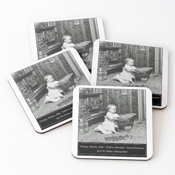 Item preview, Chicago, Illinois, 1894, "Child in Mischief," Genre Stereoview by E.W. Kelley, Photographer designed and sold by AMacGPhilly.