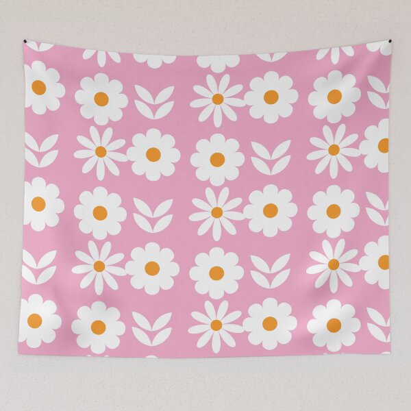 Item preview,  Retro Floral Checkered Pattern - Mid-Century Vintage Pink and Green Grid designed and sold by The Design KAD.