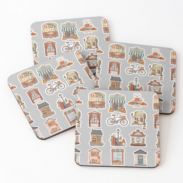 Item preview, Cozy Autumn Storefronts And Bookstore designed and sold by Artemis & Woven Collective.