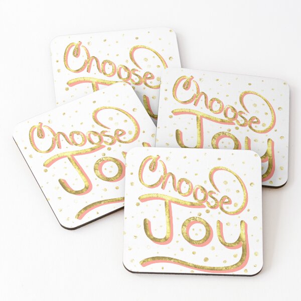 Item preview, Choose Joy in Gold and Coral- Typography, Uplifting Words, designed and sold by Purposely Designed.
