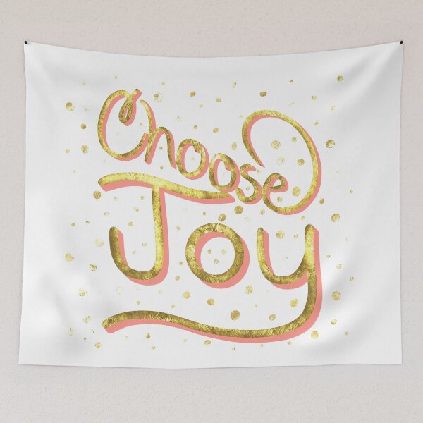 Item preview, Choose Joy in Gold and Coral- Typography, Uplifting Words, designed and sold by Purposely Designed.
