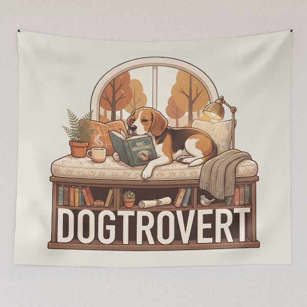 Item preview, Cute Dogtrovert Beagle Cozy Fall Reader designed and sold by MythicCotton.