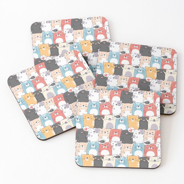 Item preview, Cute colorful cats designed and sold by FatBirdie.