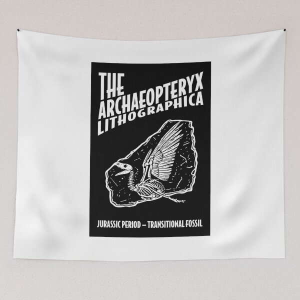 Item preview, Archaeopteryx Lithographica Skeleton Fossil - Linocut Paleontology designed and sold by cyareq.