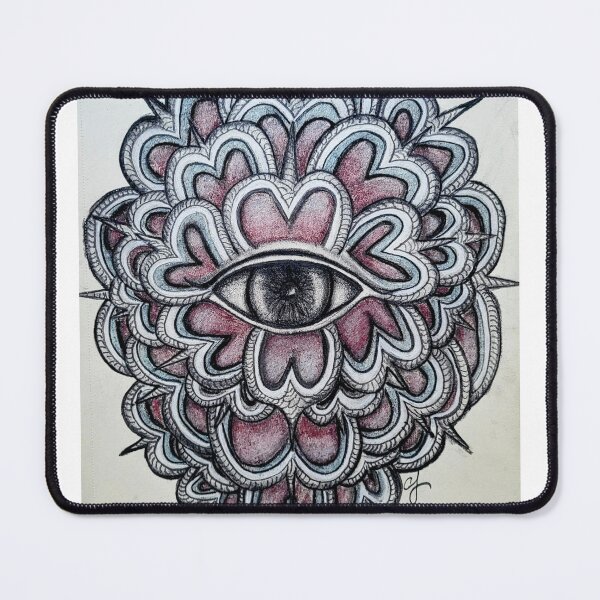 Item preview, Ornate Mandala eye Surreal Charcoal Drawing designed and sold by Midnight Madness Arts.